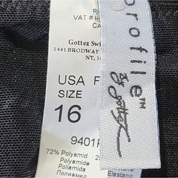 Profile by Gottex Tutti Frutti Shirred Black Bikini‎ Bottom Size 16 - Picture 4 of 8